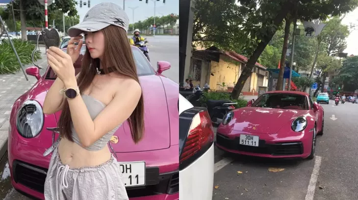Porsche 911 Targa 992 siêu cá tính, màu lạ của hot girl Hà thành, biển cũng rất đẹp