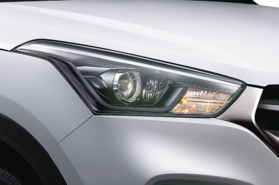 Vỏ cụm đèn pha màu khói của Hyundai Creta Sports Edition 2019 Vỏ cụm đèn pha màu khói của Hyundai Creta Sports Edition 2019