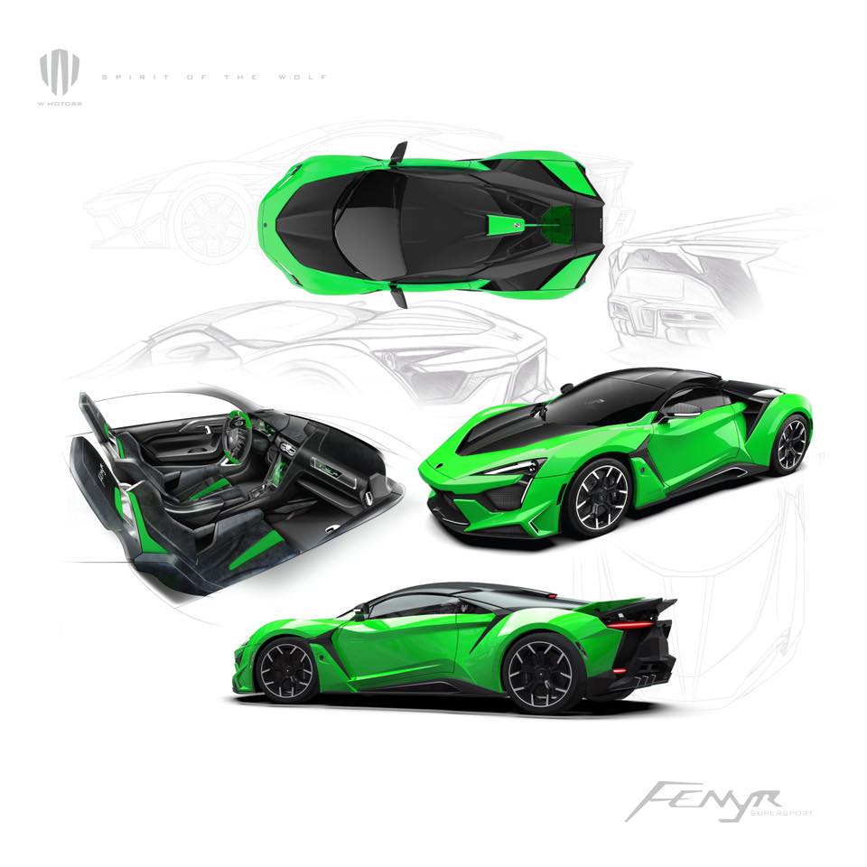 Hình ảnh phác họa những chiếc Fenyr SuperSport với màu sắc khác nhau Hình ảnh phác họa những chiếc Fenyr SuperSport với màu sắc khác nhau