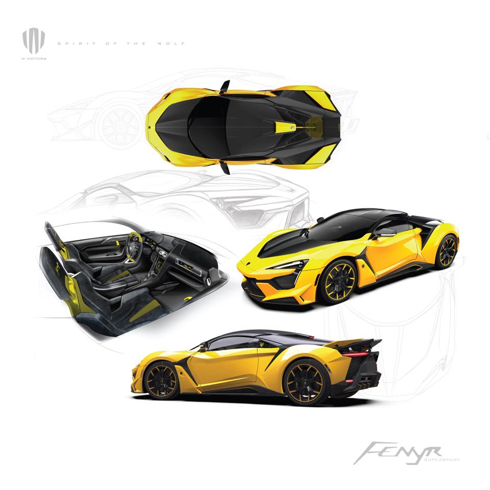 Hình ảnh phác họa những chiếc Fenyr SuperSport với màu sắc khác nhau Hình ảnh phác họa những chiếc Fenyr SuperSport với màu sắc khác nhau