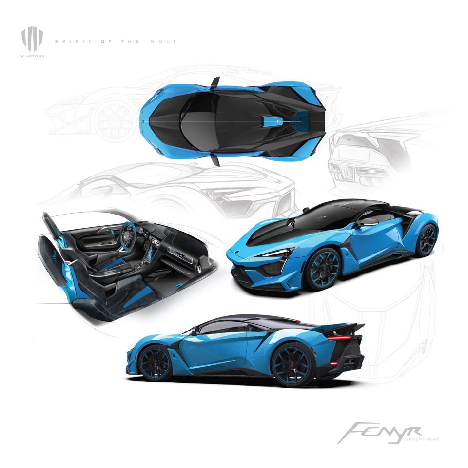 Hình ảnh phác họa những chiếc Fenyr SuperSport với màu sắc khác nhau Hình ảnh phác họa những chiếc Fenyr SuperSport với màu sắc khác nhau