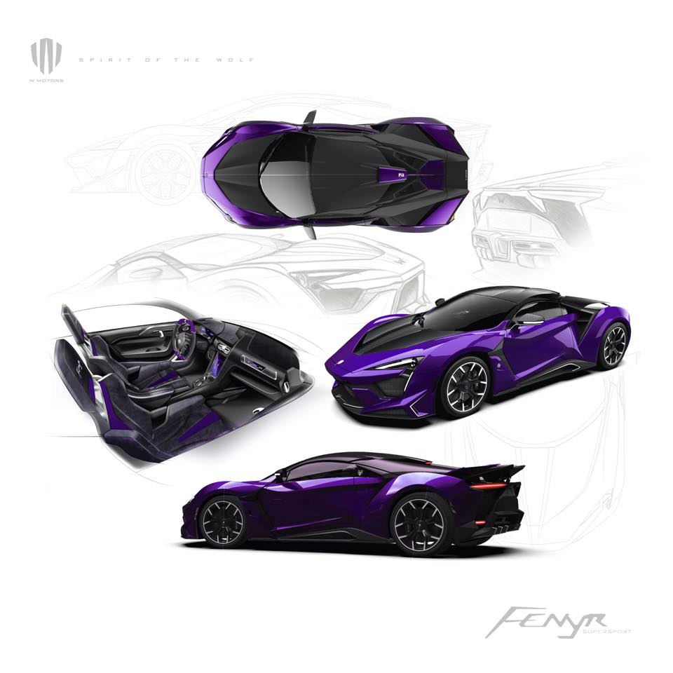 Hình ảnh phác họa những chiếc Fenyr SuperSport với màu sắc khác nhau Hình ảnh phác họa những chiếc Fenyr SuperSport với màu sắc khác nhau