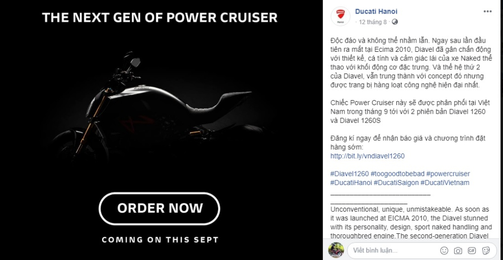 Hình ảnh được Ducati Việt Nam chia sẻ