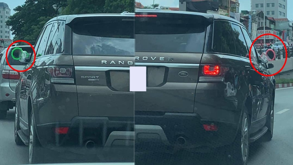 Range Rover Sport lăn bánh tại Hà Nội với cặp gương trang điểm sặc sỡ gây chú ý