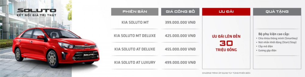 Kia Soluto khuyến mãi trong tháng 5/2020 Kia Soluto khuyến mãi trong tháng 5/2020