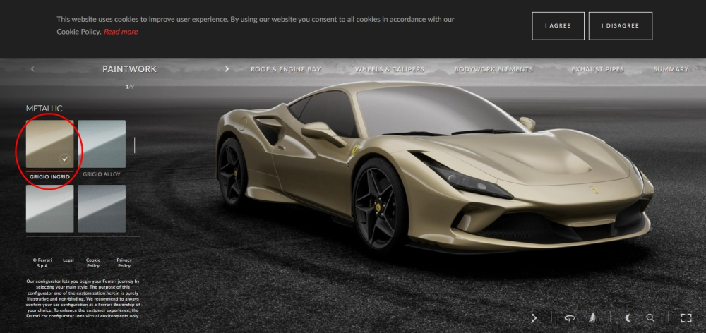 Ferrari F8 Tributo cát