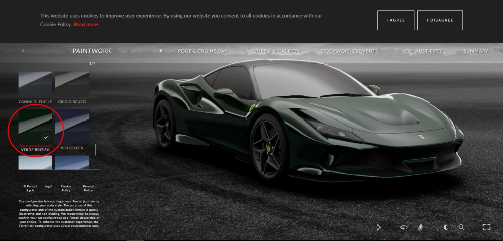 Ferrari F8 Tributo đen