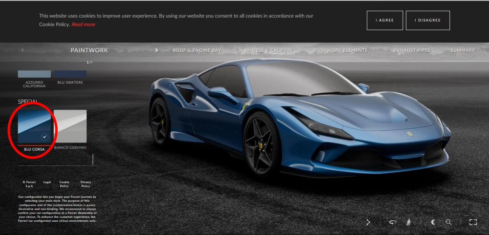 Ferrari F8 Tributo xanh