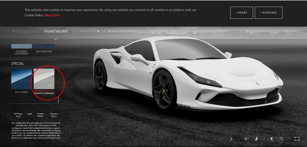 Ferrari F8 Tributo trắng