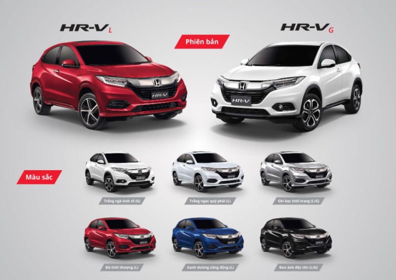 Màu sắc tùy chọn của Honda HR-V 2020 Màu sắc tùy chọn của Honda HR-V 2020