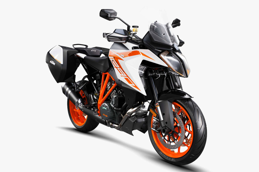 Xe Sport Touring màu cam trắng đen