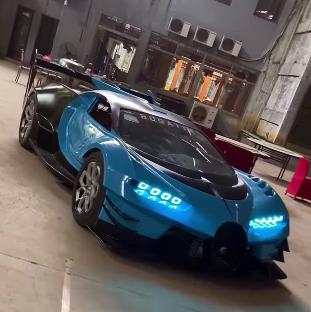 Chiếc Bugatti Vision Gran Turismo tự chế sau khi được hoàn thành Chiếc Bugatti Vision Gran Turismo tự chế sau khi được hoàn thành