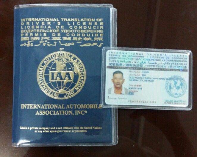 Giấy phép lái xe quốc tế do IAA cấp