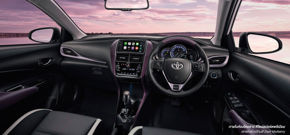 Nội thất phối đen - tím của Toyota Vios PLAY và Yaris PLAY 2021 Nội thất phối đen - tím của Toyota Vios PLAY và Yaris PLAY 2021