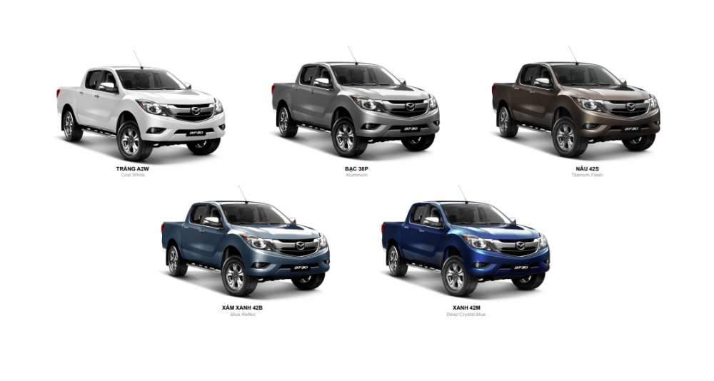 Màu sắc của Mazda BT-50 2021 Màu sắc của Mazda BT-50 2021
