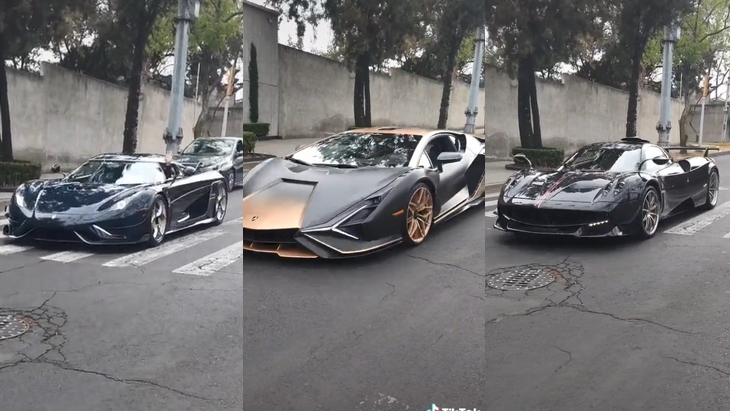 Từ trái sang Koenigsegg Regera. Lamborghini Sian, Pagani Huayra BC Từ trái sang Koenigsegg Regera. Lamborghini Sian, Pagani Huayra BC
