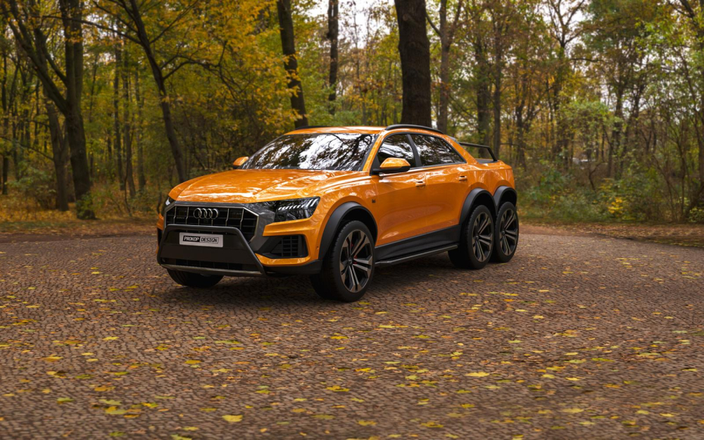 Phía trước của chiếc bán tải Audi Q8 6x6 Phía trước của chiếc bán tải Audi Q8 6x6