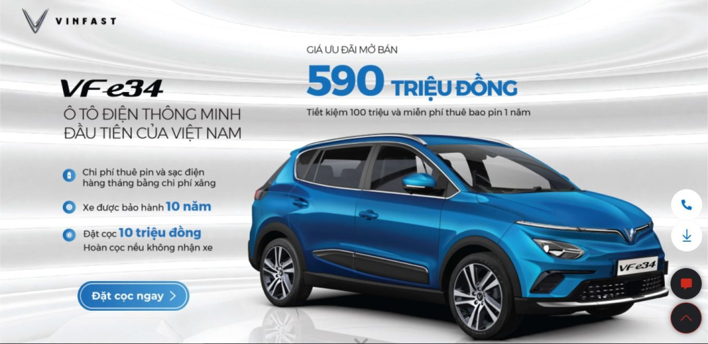 VinFast VF e34 còn là mẫu xe đầu tiên ở thị trường Việt Nam có chế độ bảo hành 10 năm. VinFast VF e34 còn là mẫu xe đầu tiên ở thị trường Việt Nam có chế độ bảo hành 10 năm.