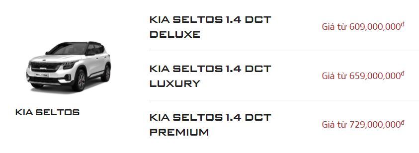 Bảng giá Kia Seltos trên website của Kia Việt Nam đã được điều chỉnh tăng 10 triệu đồng cho cả 3 phiên bản. Bảng giá Kia Seltos trên website của Kia Việt Nam đã được điều chỉnh tăng 10 triệu đồng cho cả 3 phiên bản.