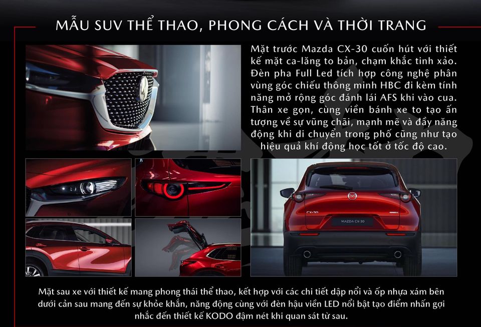 Mazda CX-30 sở hữu thiết kế khá giống với người anh CX-5. Mazda CX-30 sở hữu thiết kế khá giống với người anh CX-5.