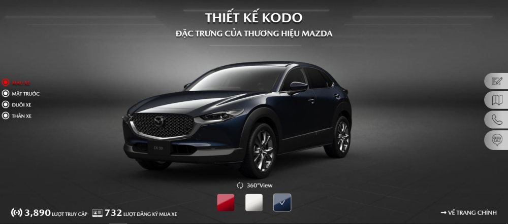 Mazda CX-30 chỉ có 3 màu: đỏ, trắng và xanh dương. Mazda CX-30 chỉ có 3 màu: đỏ, trắng và xanh dương.