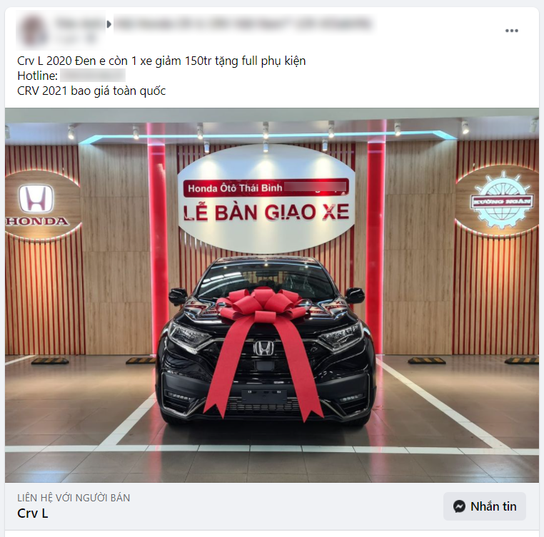 Tư vấn bán hàng tại Thái Bình đang chào bán Honda CR-V L 2020 với mức giảm lên tới 150 triệu đồng. Tư vấn bán hàng tại Thái Bình đang chào bán Honda CR-V L 2020 với mức giảm lên tới 150 triệu đồng.