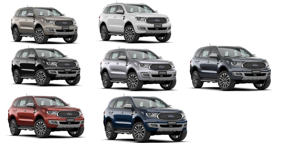 Màu sắc tùy chọn của Ford Everest Màu sắc tùy chọn của Ford Everest
