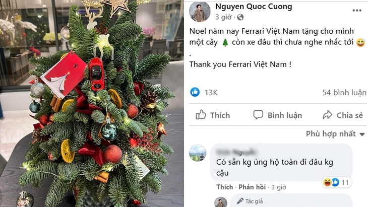 Khoe quà giáng sinh từ Ferrari Việt Nam, Cường Đô-la còn nhắc khéo việc bàn giao SF90 Stradale