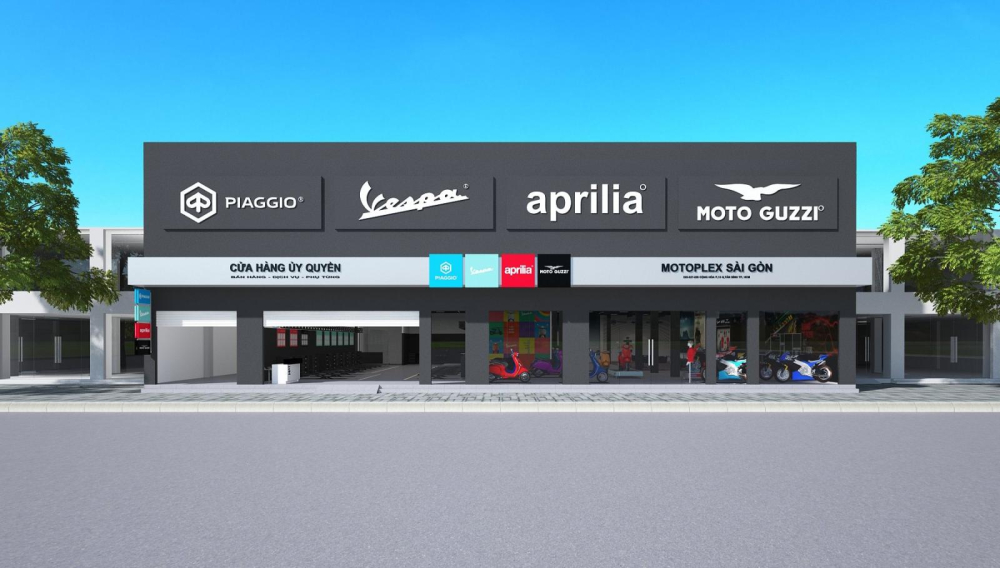 Motoplex là mô hình đại lý mới của Piaggio với sự quy tụ của cả 4 thương hiệu Piaggio, Vespa, Aprilia và Moto Guzzi.
