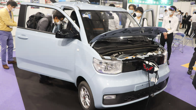 Một chiếc Wuling Hongguang Mini EV đã được đưa đến Nhật Bản để trưng bày Một chiếc Wuling Hongguang Mini EV đã được đưa đến Nhật Bản để trưng bày