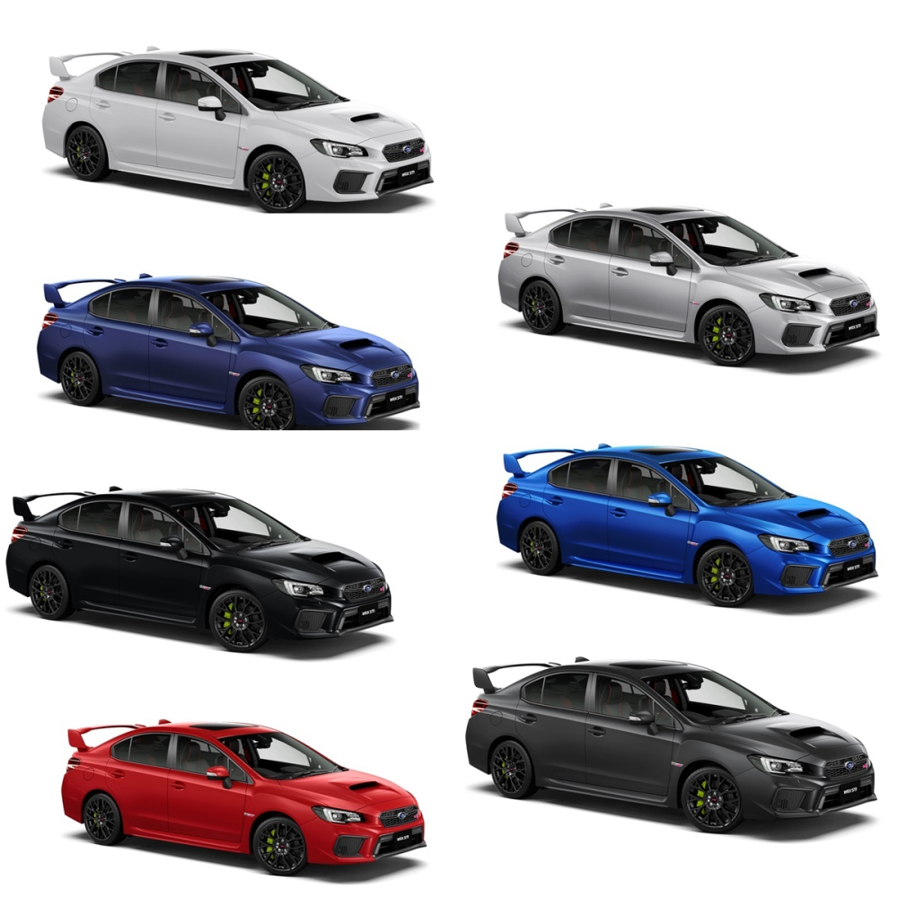 Màu sắc ngoại thất của Subaru WRX STI Màu sắc ngoại thất của Subaru WRX STI
