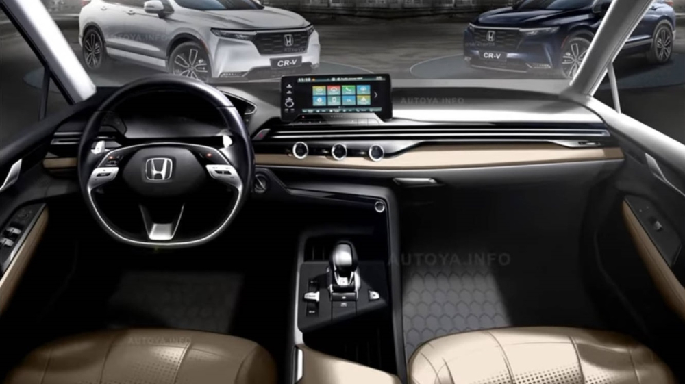 Honda CR-V 2023 lần đầu tiên lộ nội thất, thiết kế giống Civic, có cả cần số pha lê như xe sang