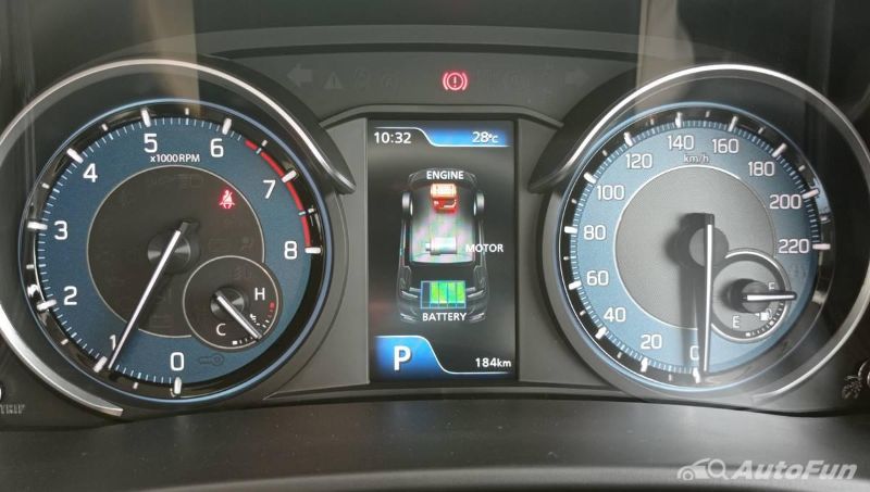 Bảng đồng hồ của Suzuki Ertiga Hybrid 2022 được cải tiến để hiển thị thêm thông tin mới