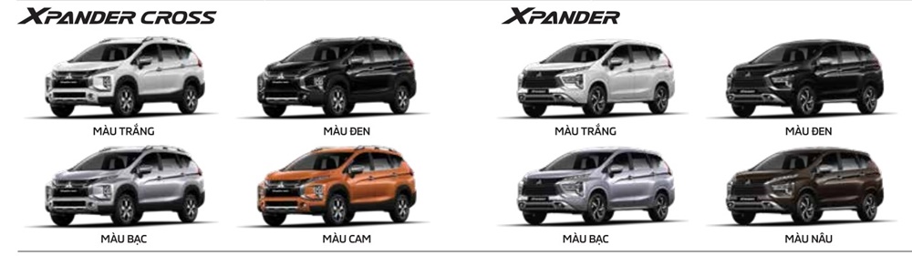 Màu xe Mitsubishi Xpander 2022