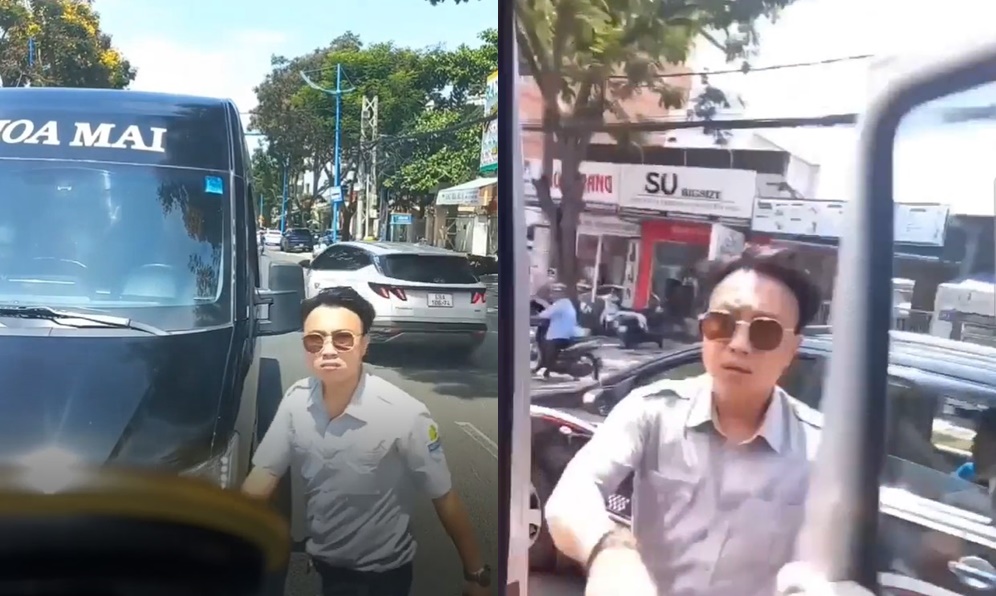 Nam tài xế Hoa Mai đã mở cửa xe đi đúng chiều, dùng lời lẽ hăm dọa, thách thức. Nam tài xế Hoa Mai đã mở cửa xe đi đúng chiều, dùng lời lẽ hăm dọa, thách thức.