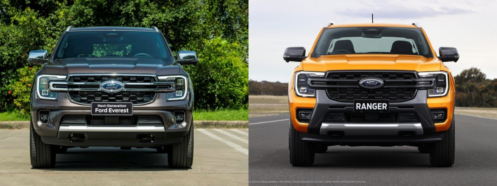 Ford Everest và Ford Ranger 2022 có những nét thiết kế ngoại thất tương đồng, và đều được tạo ra từ Max Tran. Ford Everest và Ford Ranger 2022 có những nét thiết kế ngoại thất tương đồng, và đều được tạo ra từ Max Tran.
