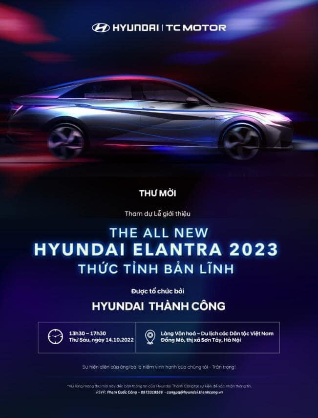 Hyundai Elantra 2023 đã được chốt lịch ra mắt Việt Nam vào ngày 14/10 Hyundai Elantra 2023 đã được chốt lịch ra mắt Việt Nam vào ngày 14/10