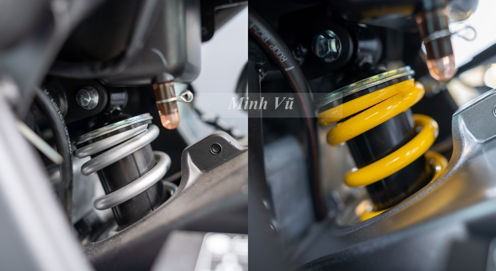 Phuộc sau KYB monoshock với đĩa phanh 220mm, mang lại hiệu suất phanh an toàn và ổn định. Gắp sau hợp kim nhôm được gia cố để chịu lực và kết nối tốt hơn với cặp lốp thể thao 140/70-17. Riêng bản R15M có thêm hệ thống chống bó cứng phanh ABS. Phuộc sau KYB monoshock với đĩa phanh 220mm, mang lại hiệu suất phanh an toàn và ổn định. Gắp sau hợp kim nhôm được gia cố để chịu lực và kết nối tốt hơn với cặp lốp thể thao 140/70-17. Riêng bản R15M có thêm hệ thống chống bó cứng phanh ABS.