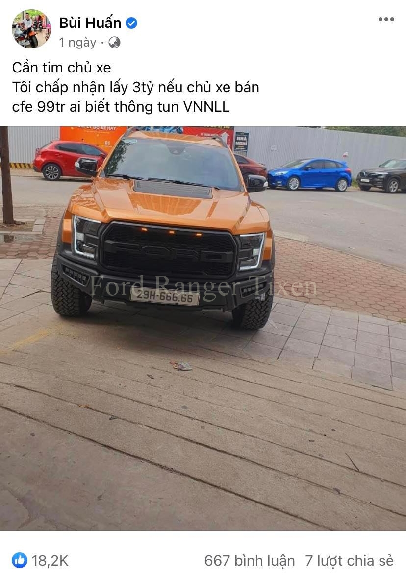 Huấn hoa hồng ngỏ ý mua xe bán tải Ford Ranger biển ngũ quý 6