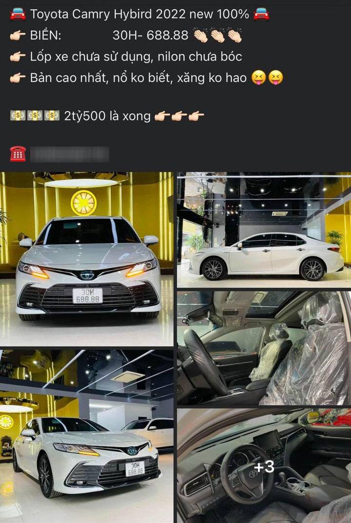 Sau 5 tháng nằm chờ khách, chiếc Toyota Camry 2022 biển lộc phát hạ giá hơn 500 triệu đồng để tìm người mua