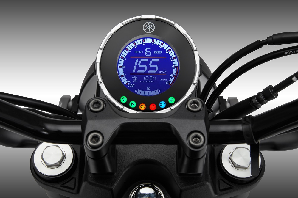Bảng đồng hồ của Yamaha XS155R cũng được thiết kế bo tròn