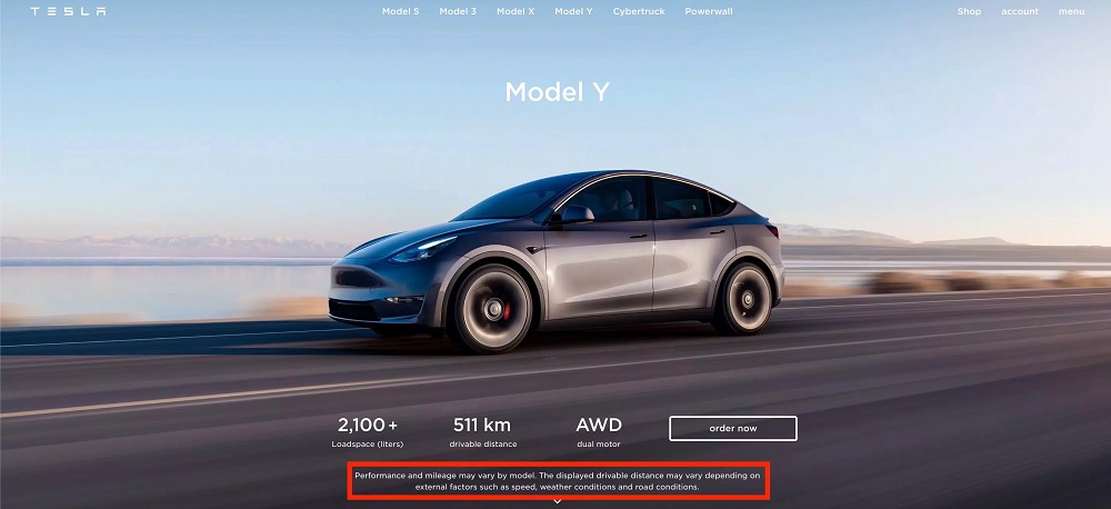 Tuyên bố từ chối trách nhiệm trên trang chủ của Tesla ở thị trường Hàn Quốc Tuyên bố từ chối trách nhiệm trên trang chủ của Tesla ở thị trường Hàn Quốc