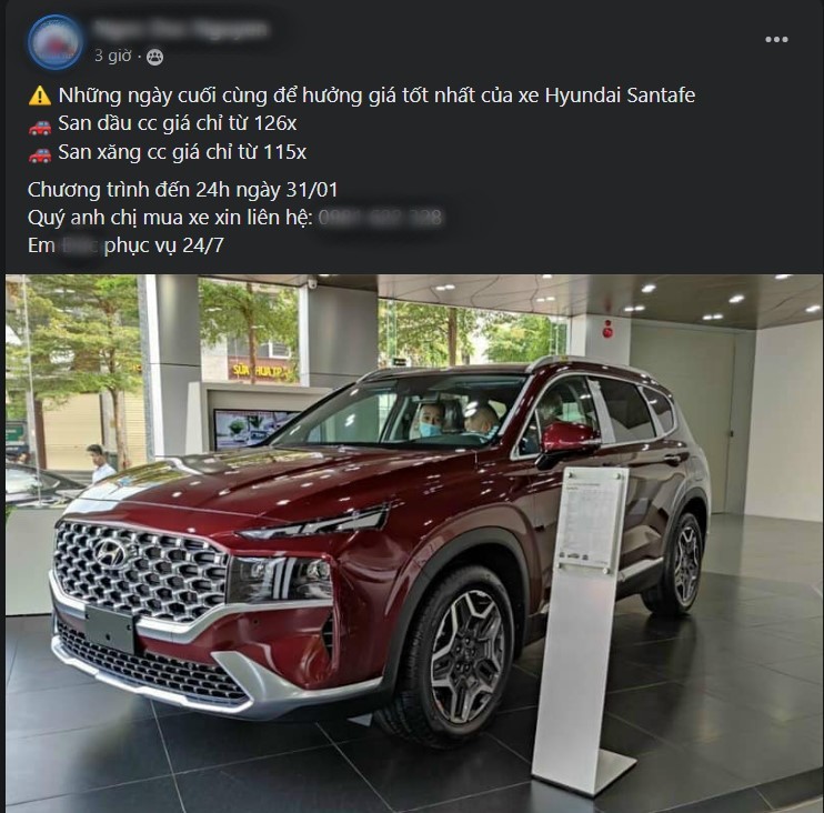 Hyundai Santa Fe giảm giá kịch sàn Hyundai Santa Fe giảm giá kịch sàn