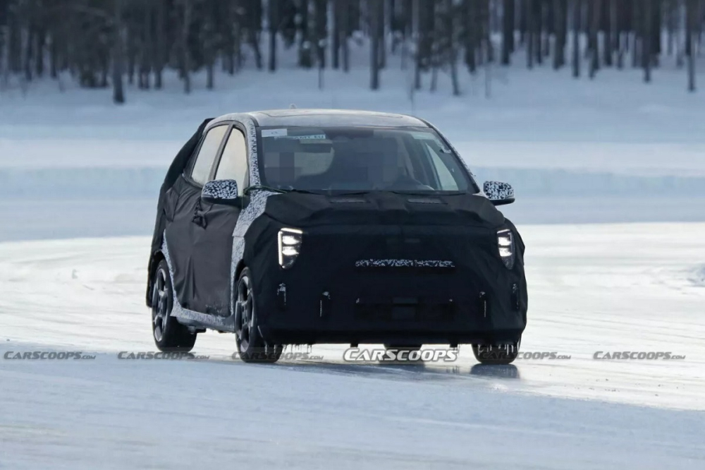 Kia Morning 2024 lộ diện rõ hơn với thiết kế đèn pha mới