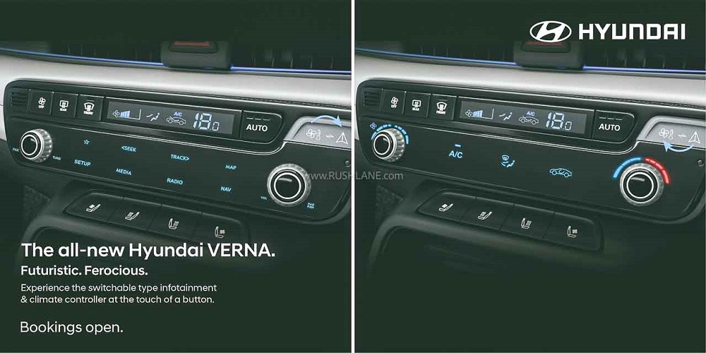 Mặt cảm ứng để chỉnh hệ thống thông tin giải trí và điều hòa của Hyundai Accent 2023