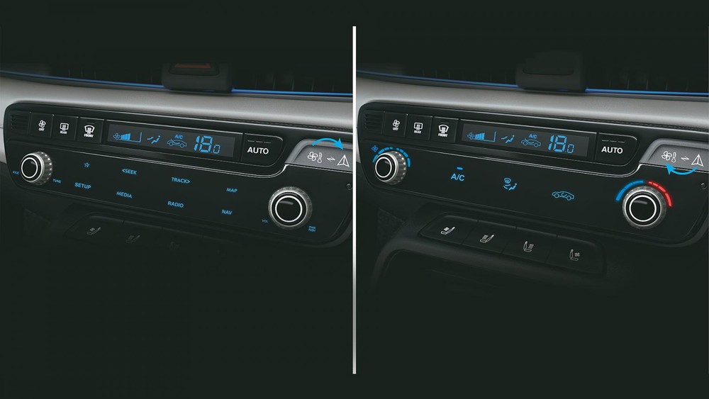 Bề mặt cảm ứng để chỉnh điều hòa hoặc hệ thống thông tin giải trí của Hyundai Accent 2023