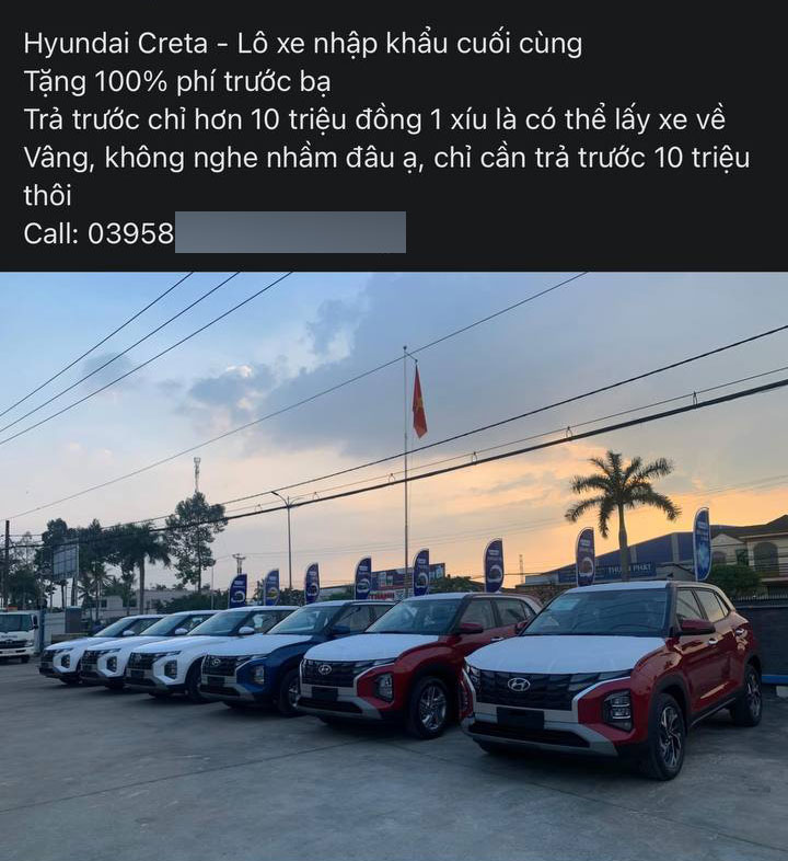 Xả lô xe sản xuất năm 2022, đại lý ưu đãi 100% lệ phí trước bạ cho Hyundai Creta Xả lô xe sản xuất năm 2022, đại lý ưu đãi 100% lệ phí trước bạ cho Hyundai Creta