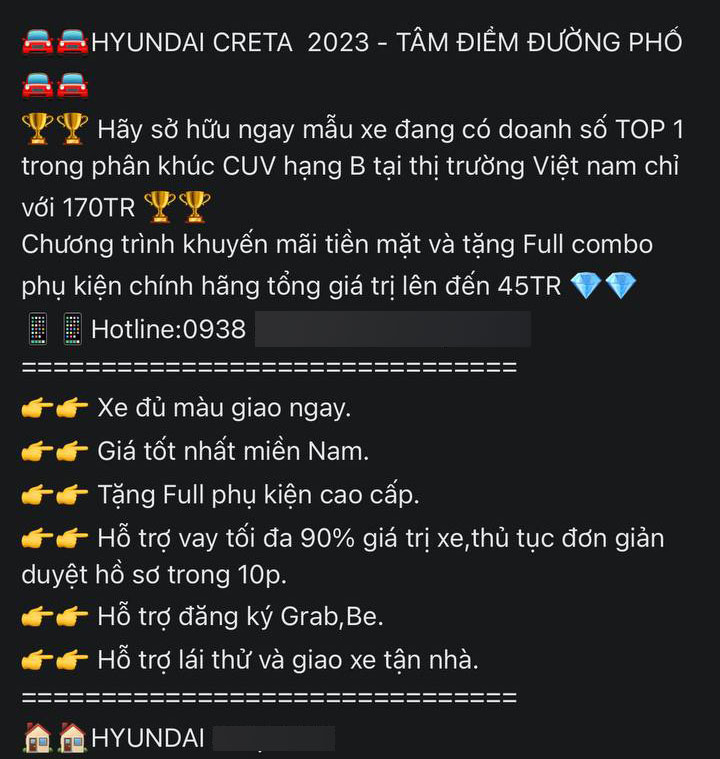 Hyundai Creta sản xuất năm 2023 cũng được khuyến mãi nhưng nhẹ nhàng hơn Hyundai Creta sản xuất năm 2023 cũng được khuyến mãi nhưng nhẹ nhàng hơn