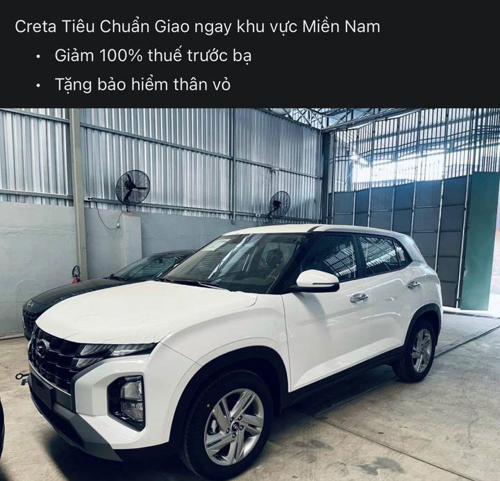 Một đại lý ở khu vực Tp. Hồ Chí Minh cũng ưu đãi 100% lệ phí trước bạ cho Hyundai Creta bản tiêu chuẩn Một đại lý ở khu vực Tp. Hồ Chí Minh cũng ưu đãi 100% lệ phí trước bạ cho Hyundai Creta bản tiêu chuẩn