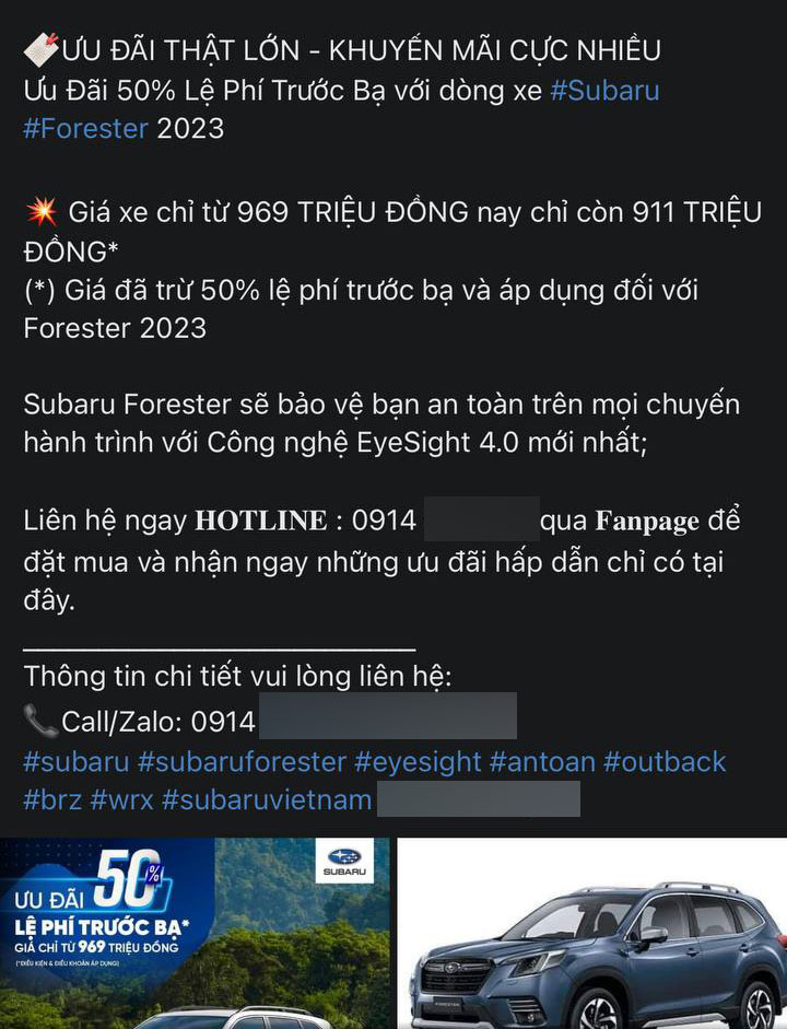 Subaru Forester 2023 nhận ưu đãi mới Subaru Forester 2023 nhận ưu đãi mới